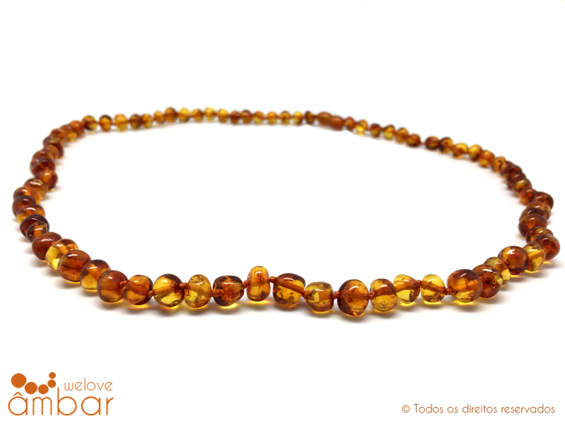Colar de âmbar barroco cognac - 60cm