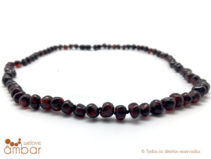 Colar de âmbar barroco cherry - 32/33cm
