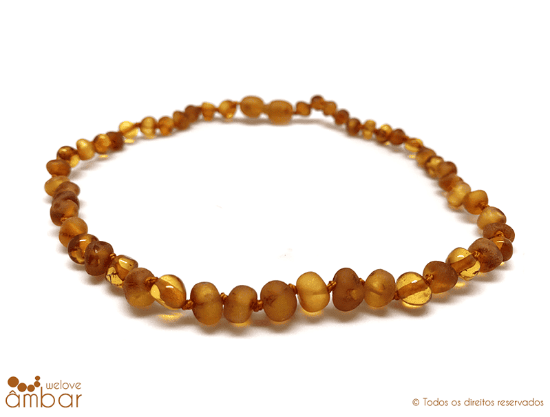 Pulseira de âmbar barroco cognac pure stones - 16cm