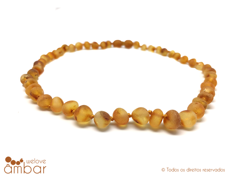 Pulseira de âmbar barroco mel não polido - 16cm